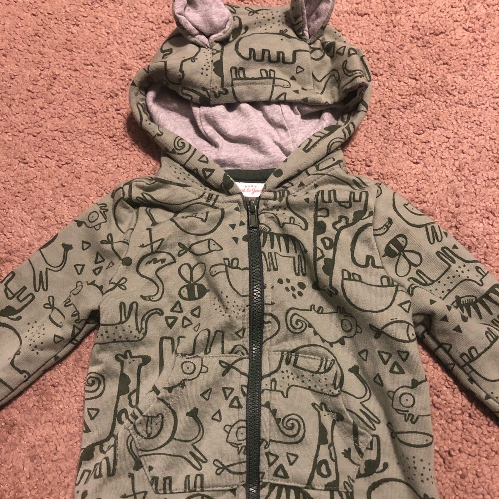 Zip up hoodie size 6-9 months.